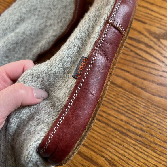 🧦ACORN: Unisex Original Slipper Sock, Gray ragg wool, size 9-10 women’s. - Picture 6 of 10